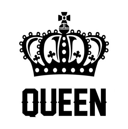 термотрансфер Queen с короной черный